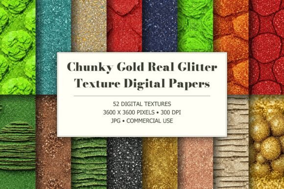 Chunky Gold Glitter Textures
