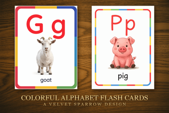 Colorful Alphabet Flash Cards