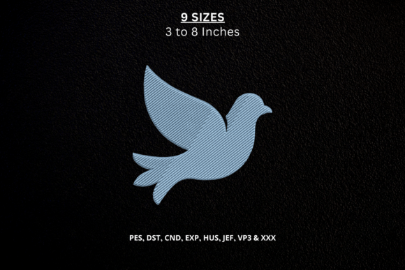 Dove Silhouette Machine Embroidery DST