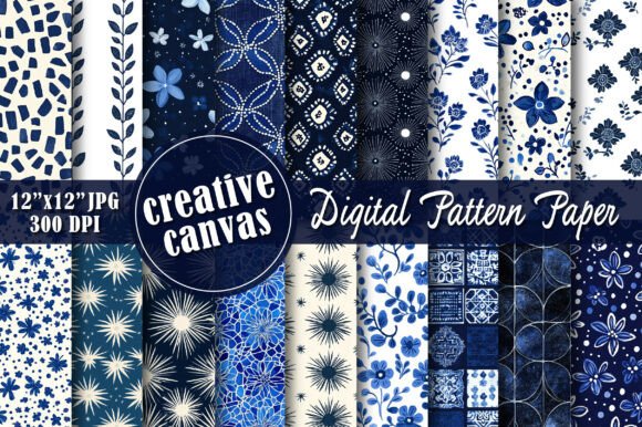 Floral Geometric Seamless Digital Paper