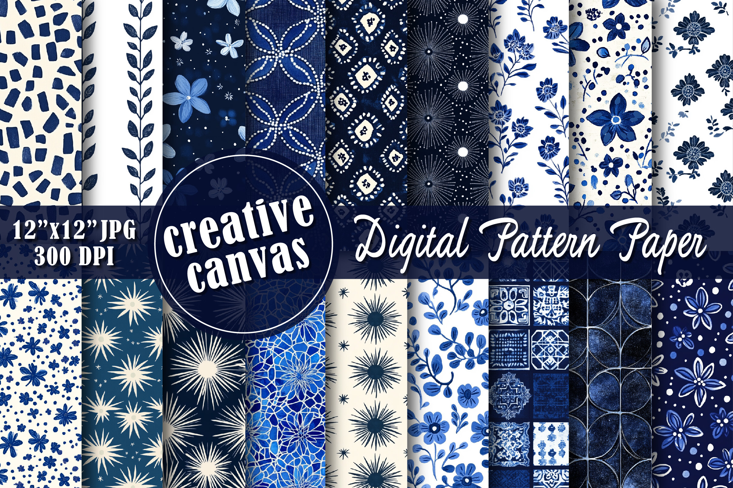 Floral Geometric Seamless Digital Paper