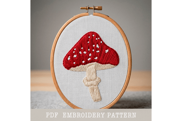 Fly Agaric Mushroom Embroidery Pattern