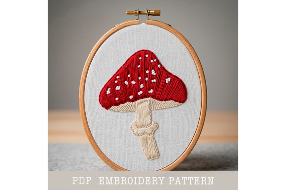 Fly Agaric Mushroom Embroidery Pattern