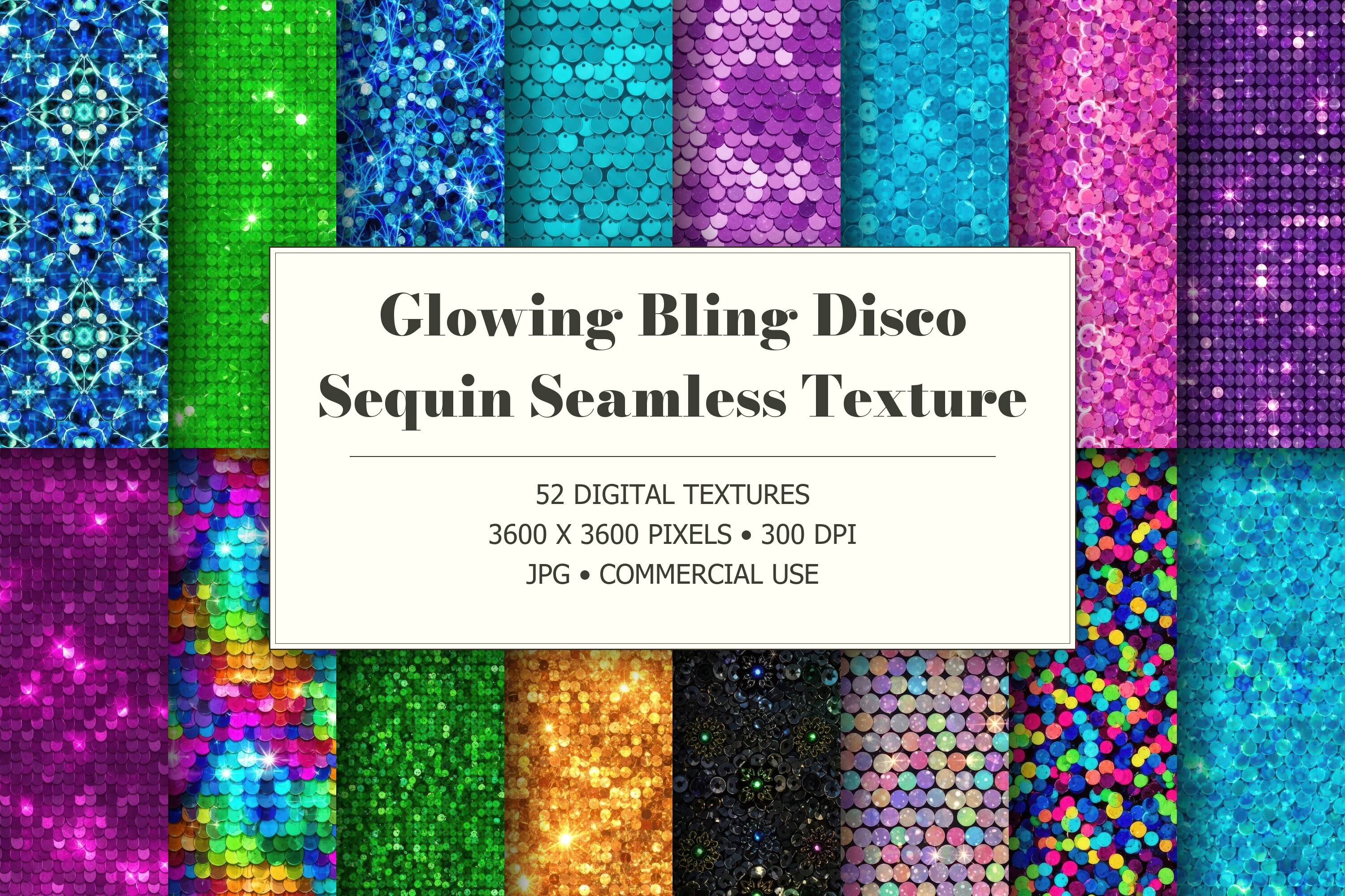 Glowing Disco Sequin Textures