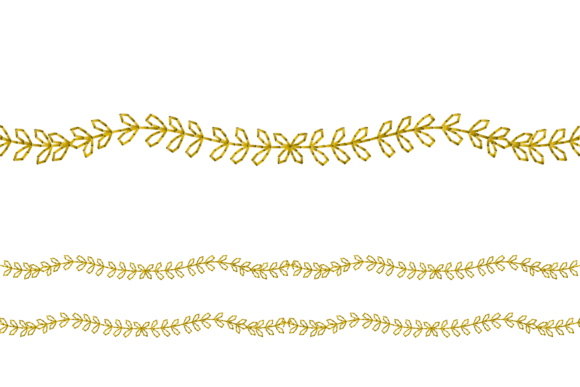 Gold Leaf Vine Border Embroidery Design