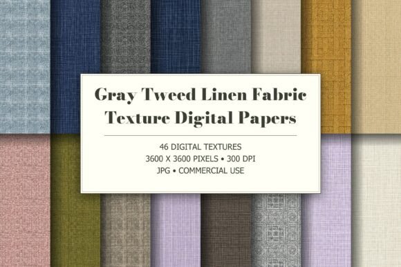 Gray Tweed Linen Fabric Textures
