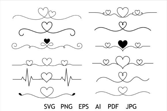 Heart Flourish Divider Bundle
