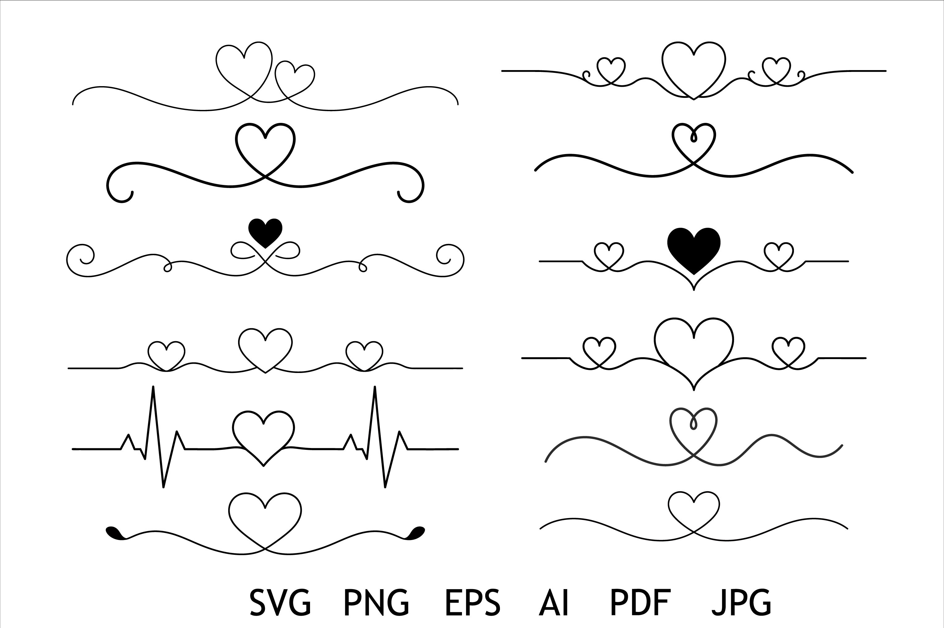 Heart Flourish Divider Bundle