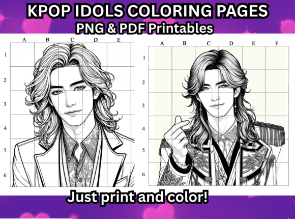 KPOP Coloring Pages Set of 2 Printables