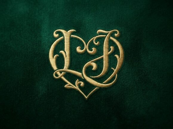 LJ Heart Initials Monogram SVG
