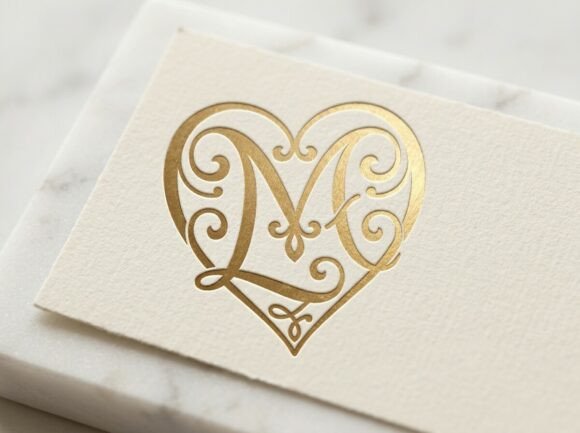 LM Heart Love Monogram SVG