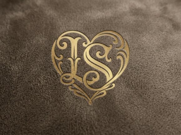 LS Heart Couple Monogram SVG