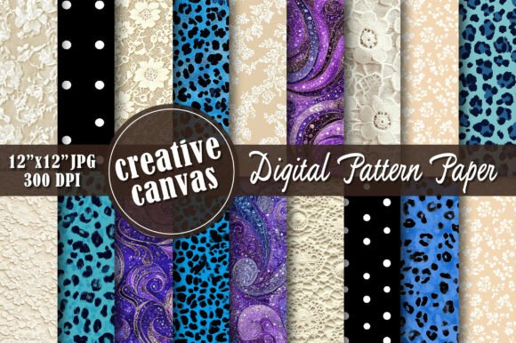 Leopard Lace Purple Paisley Paper