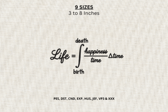 Life Equation Math Machine Embroidery