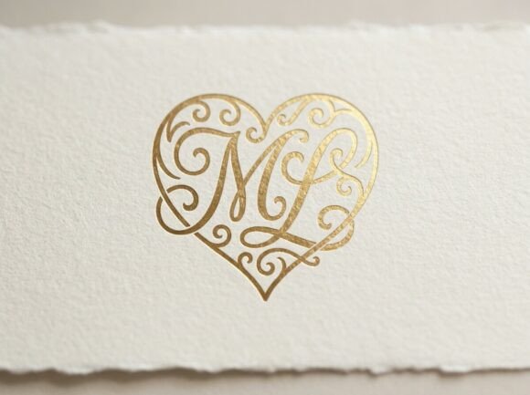 ML Heart Love Monogram SVG