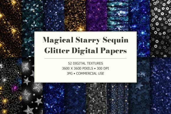 Magical Starry Sequin Glitter Textures