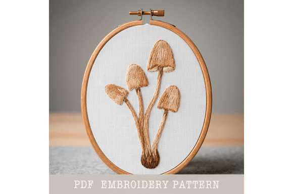 Mushroom Cluster Embroidery Pattern