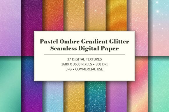 Pastel Ombre Gradient Glitter Textures