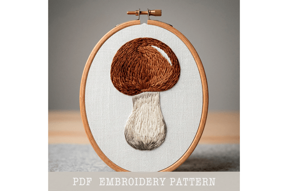 Porcini Mushroom Embroidery Pattern