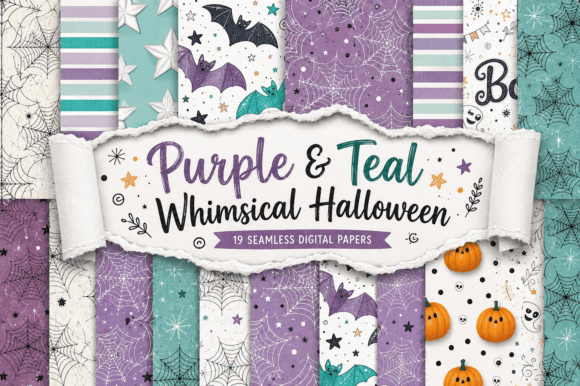 Purple & Teal Whimsical Halloween