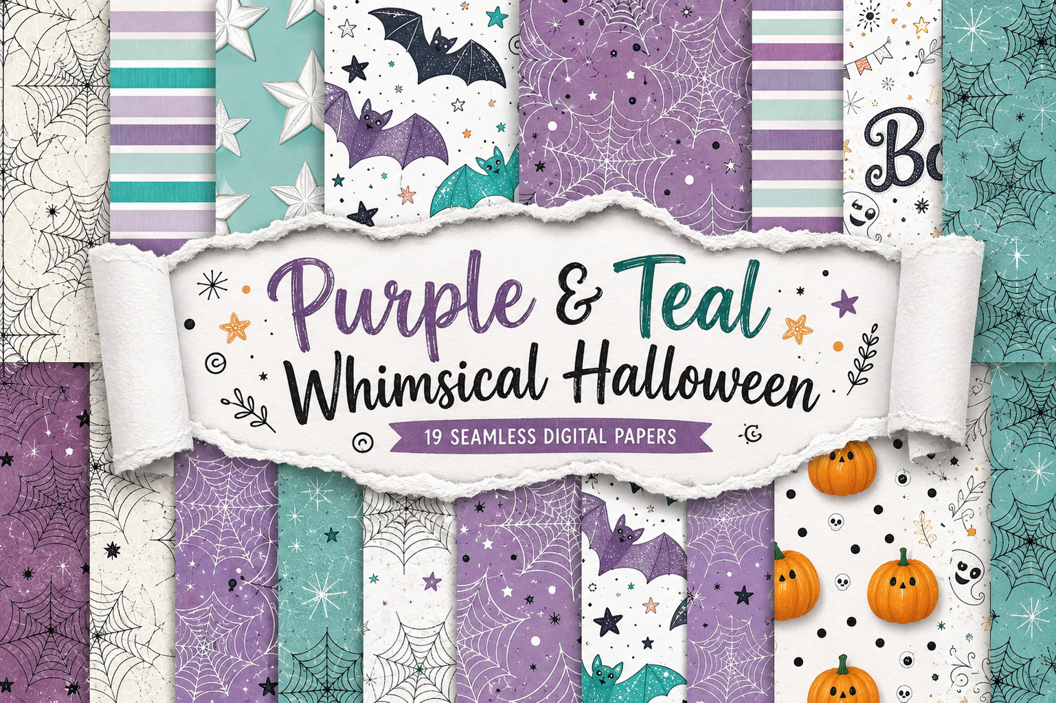 Purple & Teal Whimsical Halloween