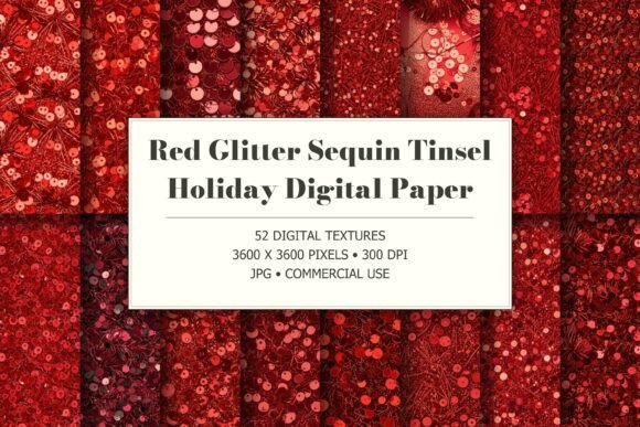 Red Glitter Sequin Tinsel Textures