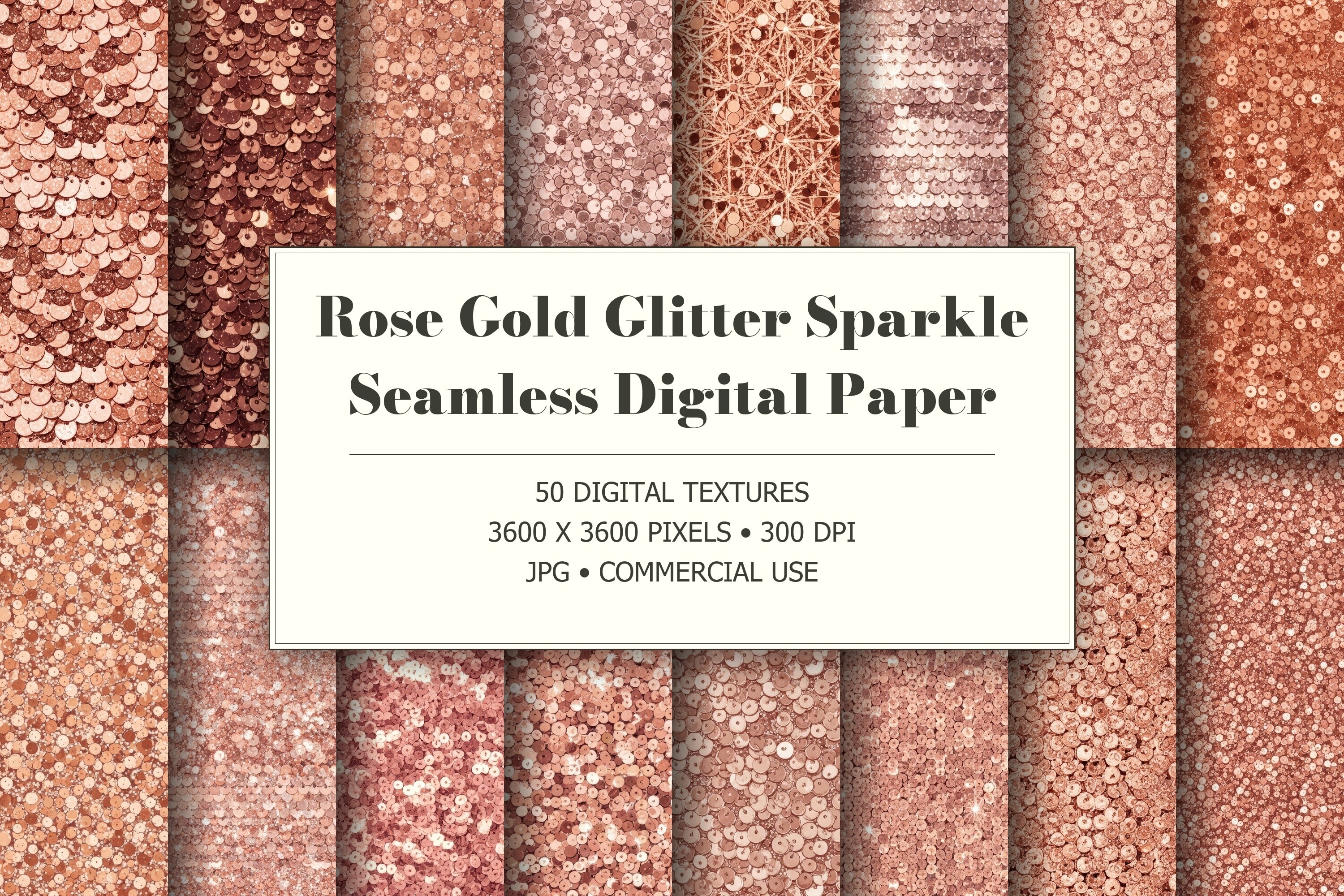 Rose Gold Glitter Sparkle Textures