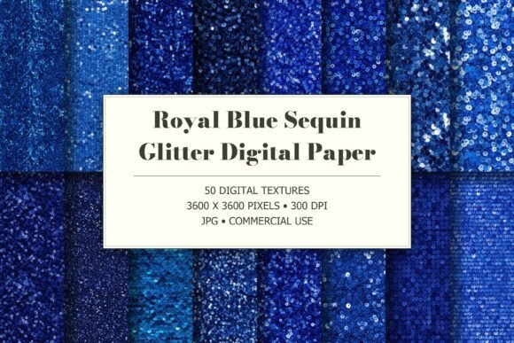 Royal Blue Sequin Glitter Textures