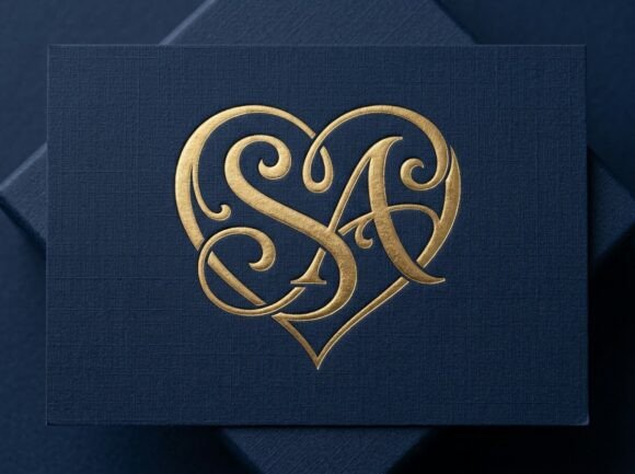 SA Love Romantic Monogram SVG