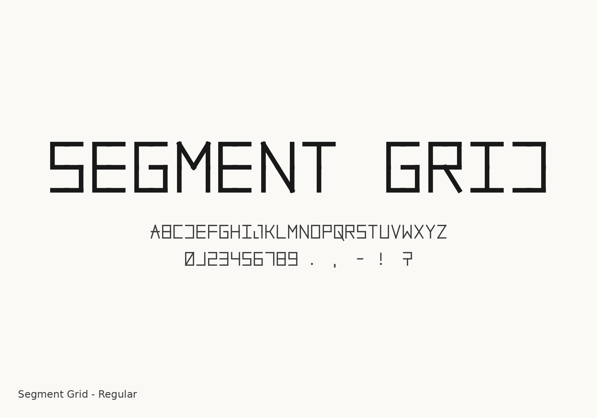 SegmentGrid preview, segmented digital-clock style