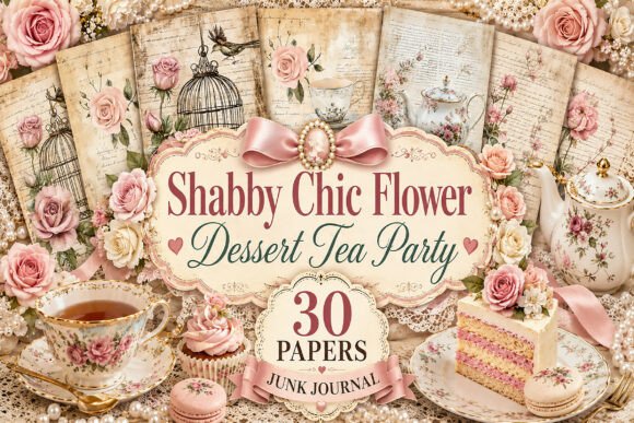 Shabby Chic Floral Junk Journal Papers