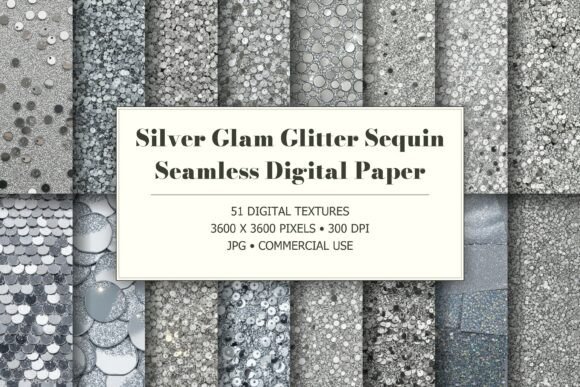 Silver Glam Glitter Sequin Textures