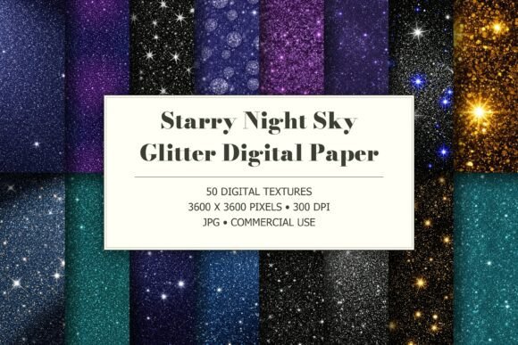 Starry Night Sky Glitter Textures