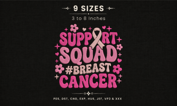 Support Squad Breast Cancer Embroidery