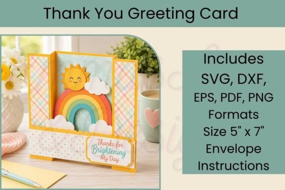 Thank You Card SVG 3D