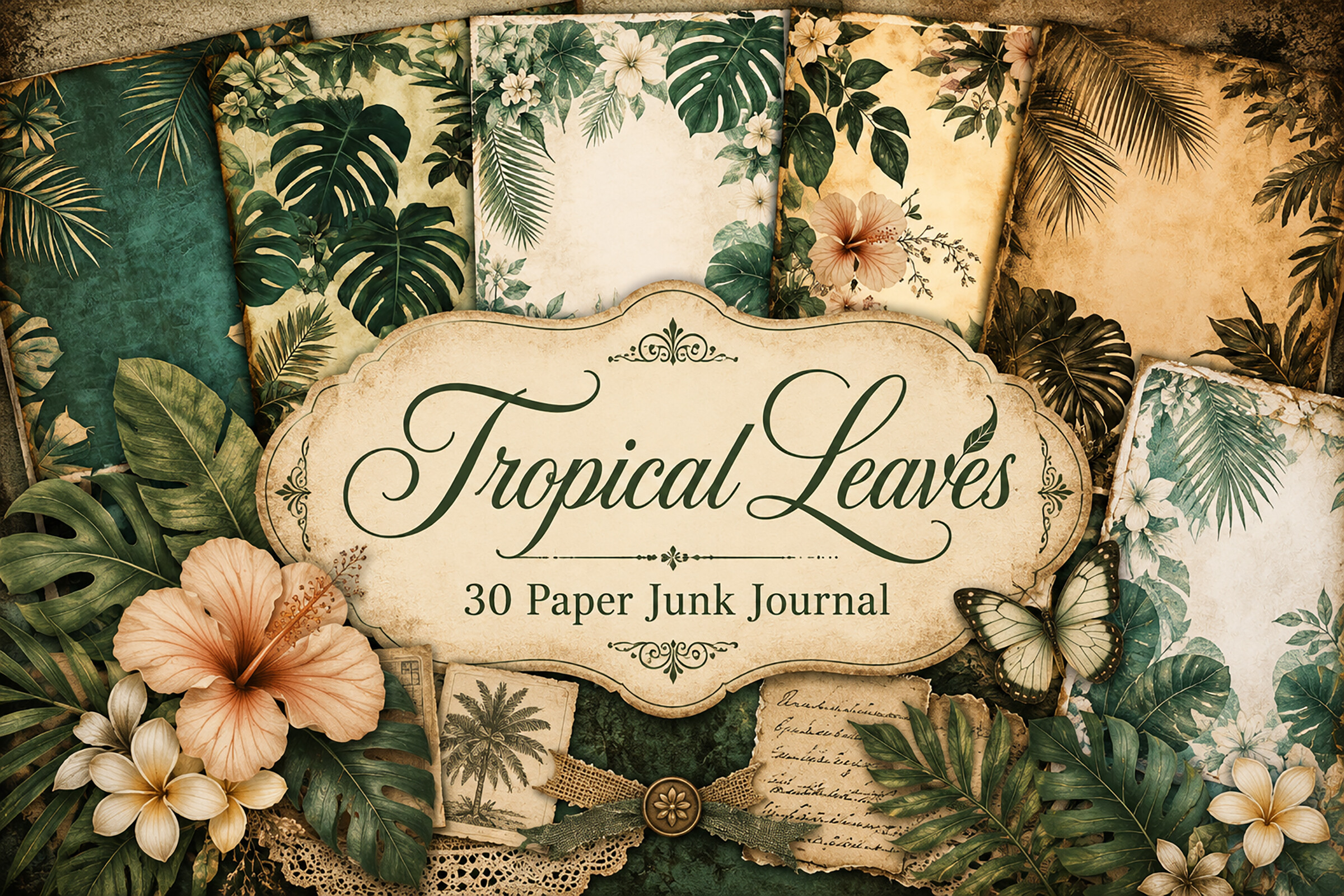Tropical Botanical Monster Junk Journal