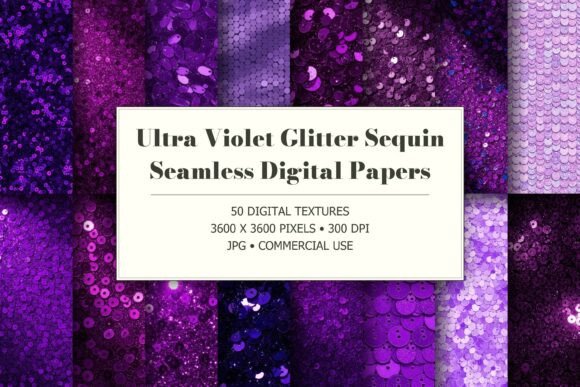 Ultra Violet Glitter Sequin Textures