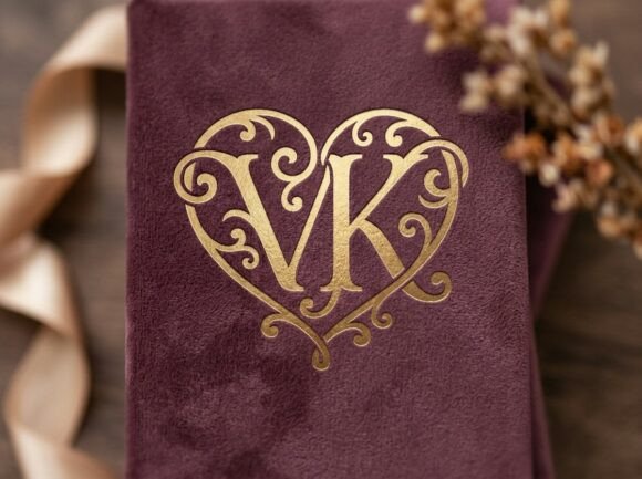 VK Heart Love Monogram SVG