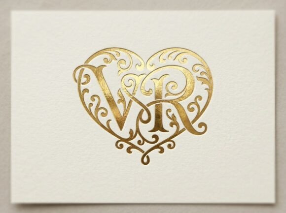 VR Lovers Heart Monogram SVG