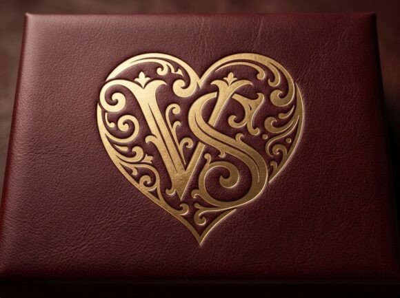 VS Heart Love Monogram SVG