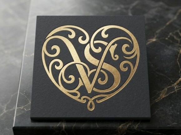 VS Love Romantic Monogram SVG