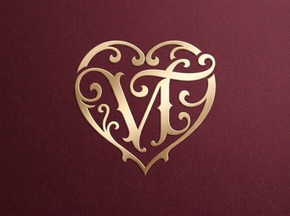 VT Love Couple Monogram SVG