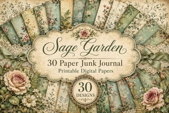 Vintage Botanical Floral Digital Papers