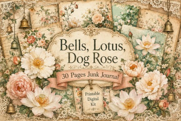 Vintage Floral Junk Journal Papers