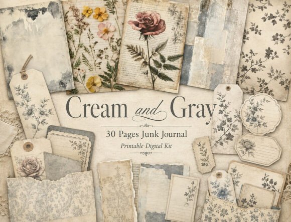 Vintage Grunge Junk Journal Papers