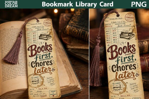 Vintage Library Card Bookmark