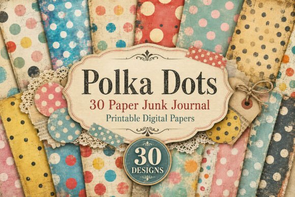 Vintage Polka Dot Digital Papers