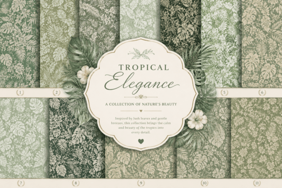 Vintage Tropical Botanical Lace Patterns