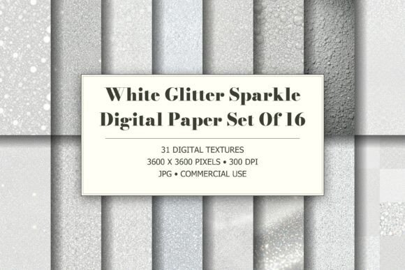 White Glitter Sparkle Textures