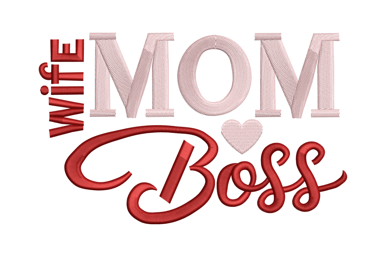 Wife Mom Boss Typography Motherhood